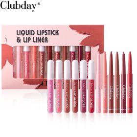 Durable Velvet Matte Lip Glaze Mist Surface Hook Line Lip Pen 6plus6 Combination Set Easy To Color Lipstick Pen