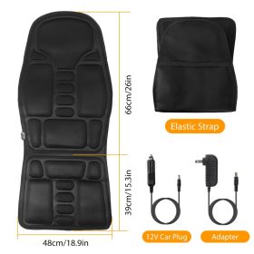 Back Massager Cushion Electric Massage Car Seat Cushion Chair Pad W Heating Function 8 Vibration Modes 3 Intensity Levels