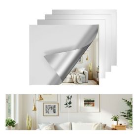 Frameless Glass Full Length Mirror Tiles, 4 Piece Set, Wall Mounted For Bedroom, Home Gym And Door (Option: 16 12)