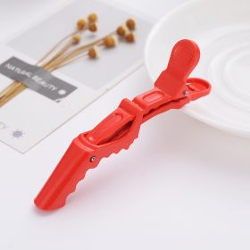 Plastic Positioning Partition Hair Tools Barrettes (Option: Red-With logo)