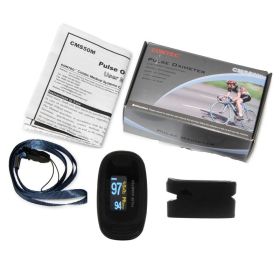Finger-clip Pulse Oximeter, Blood Oxygen Saturation And Heart Rate Monitoring, With Soft Case, FDA Approved (Option: Black)