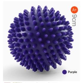 Hard thorn massage ball hand holding thorn ball touch training ball pvc acupressure massage ball yoga ball (Option: Purple-9cm)