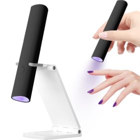 UV Light For Gel Nails, Mini U V LED Nail Lamp Handheld With Stand, Portable Nail Dryer Rechargeable USB Cordless For Fast Drying, Black (Option: W13535405)