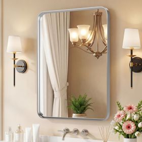 Wall Mirror With Rectangular Metal Frame (Option: Silver3648)