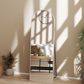 Arched Full Length Mirror, Full Body Standing Mirror, Hanging Or Leaning, For Home, Silver (Option: 2164silver)