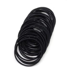 100Pcs Black Elastic Hair Bands Ponytail Holder Head Rope Ties Hats Hair Styling Kids Girl Accessories Scrunchie (Option: 60Pcs)