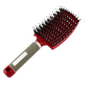 Hairbrush Anti Klit Brushy Haarborstel Women Detangler Hair Brush Bristle Nylon Scalp Massage  Teaser Hair Brush Comb (Option: Red-Brush-1pc)