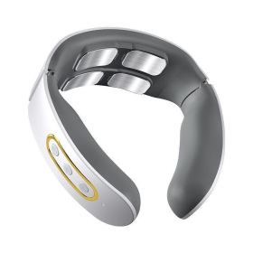 Cervical spine electric hot compress neck protector (Option: White-C-USB)