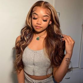 4x4 Lace Closure Wig Human Hair P427 Body Wave Density (Option: 10inch)
