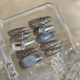 Handmade Long Mechanical Awn Star  Diamond Manicure (Option: Wear Armor Without Tools-M)