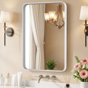 Wall Mirror With Rectangular Metal Frame (Option: White3040)