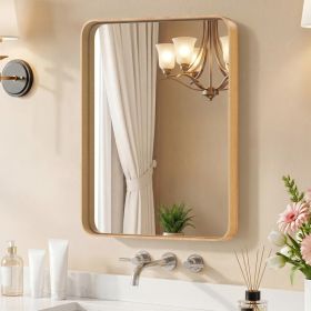 Wall Mirror With Rectangular Metal Frame (Option: Wood2230)