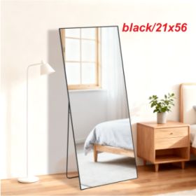 Rectangle Full Length Mirror, Full Body Standing Mirror Floor Mirrors (Option: Black21x56)