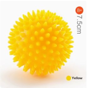 Hard thorn massage ball hand holding thorn ball touch training ball pvc acupressure massage ball yoga ball (Option: Yellow-7.5cm)