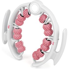 Anti-Cellulite Massage Roller Lymphatic Drainage Deep Tissue Fascia Blaster Muscle Roller For Legs Buttocks Body Sculpting Skin Smoothing Massage Tool (Option: Whit and pink)