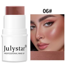 Lazy People's High Gloss Face Repairing And Sun Drying Rouge Pearl Powder Blusher Cream Powder Blusher Stick Monochrome Matte Powder Blusher (Option: 06)
