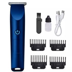 Men's Electric Hair Clipper Beard Shaver Trimmer Razor Rechargeable Shaving Machine USB Rechargeable (Option: Blue)