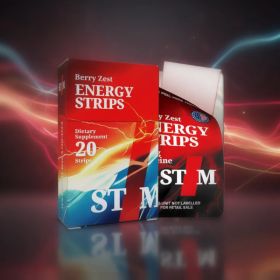 STIM Energy Strips, 50mg Caffeine, Instant Absorption, Jitter-Free Focus To Stay Awake, Convenient Energy For Driving, Work & Travel (Option: Berry)