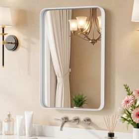 Wall Mirror With Rectangular Metal Frame (Option: White2436)