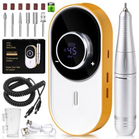 Nail Drill Machine - 4500RPM Nail Drills For Acrylic Nails Professional With 6 Drill Bits For Electric Nail File Manicure Pedicure Home Use (Option: Orange)