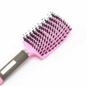 Hairbrush Anti Klit Brushy Haarborstel Women Detangler Hair Brush Bristle Nylon Scalp Massage  Teaser Hair Brush Comb (Option: Pink-Brush-1pc)