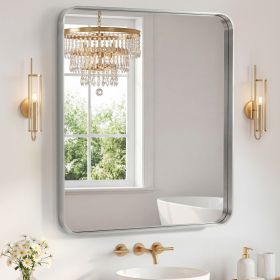 Wall Mirror With Rectangular Metal Frame (Option: Silver3640)