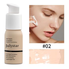 Oil Control Foundation Cream Full Coverage Concealer Long Lasting Waterproof Matte Foundation Makeup No Transfer Flawless Base (Option: 2)