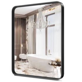 Wall Mirror With Rectangular Metal Frame (Option: Silver  2436)