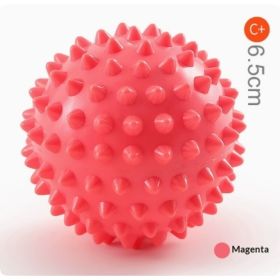 Hard thorn massage ball hand holding thorn ball touch training ball pvc acupressure massage ball yoga ball (Option: Magenta-6.5cm)