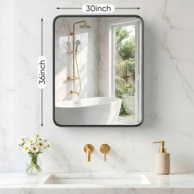 Wall Mirror With Rectangular Metal Frame (Option: Black3036)