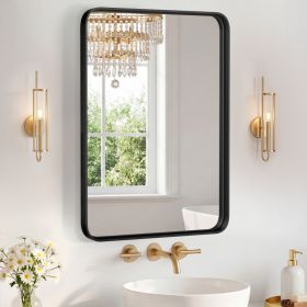 Wall Mirror With Rectangular Metal Frame (Option: Black)