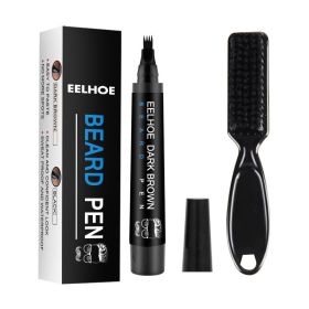 Waterproof Sweat-proof Beard Pen Without Makeup Removal (Option: Brown)