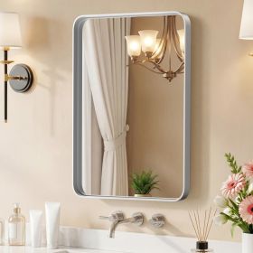 Wall Mirror With Rectangular Metal Frame (Option: Silver2436)