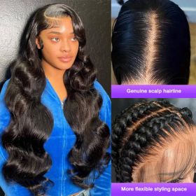 13x4 Lace Front Human Hair Wigs Natural Color Body Wave Density (Option: 10inch)
