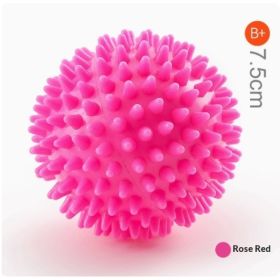 Hard thorn massage ball hand holding thorn ball touch training ball pvc acupressure massage ball yoga ball (Option: Rose red-7.5cm)