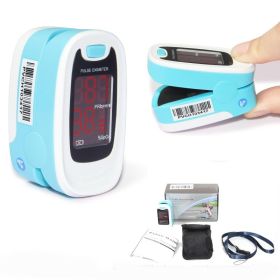Finger-clip Pulse Oximeter, Blood Oxygen Saturation And Heart Rate Monitoring, With Soft Case, FDA Approved (Option: Blue)