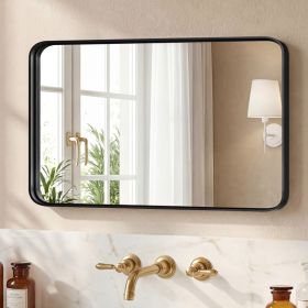 Wall Mirror With Rectangular Metal Frame (Option: Black2440)