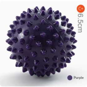 Hard thorn massage ball hand holding thorn ball touch training ball pvc acupressure massage ball yoga ball (Option: Purple-6.5cm)