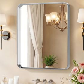 Wall Mirror With Rectangular Metal Frame (Option: Silver3236)