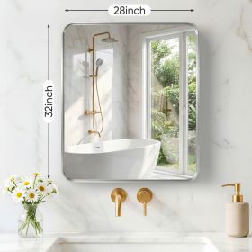 Wall Mirror With Rectangular Metal Frame (Option: Silver2832)