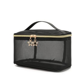 2pcs Versatile Hanging Toiletry Bag Double-Layer Carrying Case Alphabet Style Makeup Bag Black Floral Makeup Bag Portable Cosmetic Bag For Girls (Option: 2PCS)