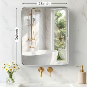 Wall Mirror With Rectangular Metal Frame (Option: Silver2836)
