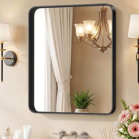 Wall Mirror With Rectangular Metal Frame (Option: Black3236)