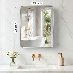 Wall Mirror With Rectangular Metal Frame (Option: Silver3036)